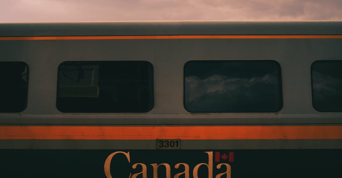 A canada train with the word canada on it