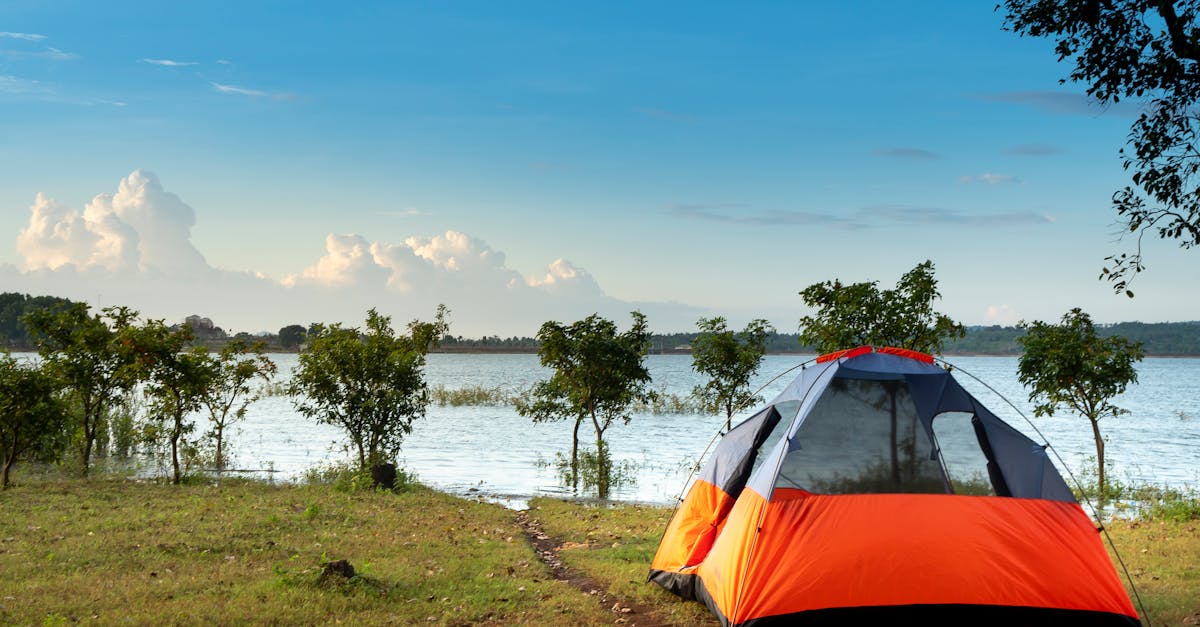 Camping  Dome Tent Near a Body of Water