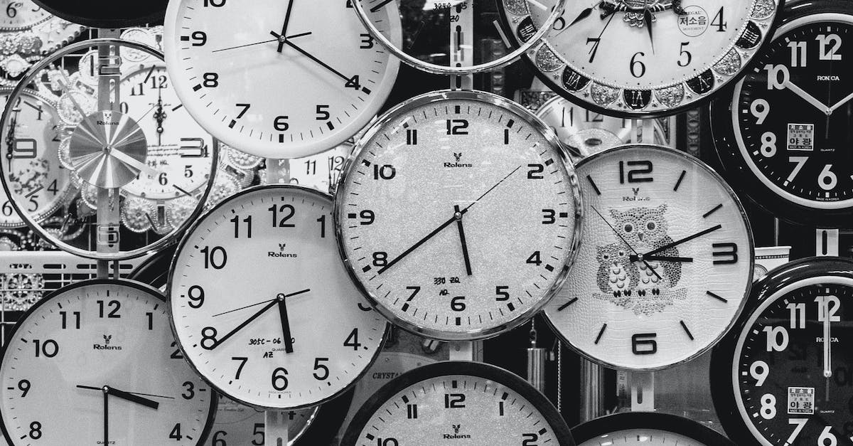 Black And White Photo Of Clocks