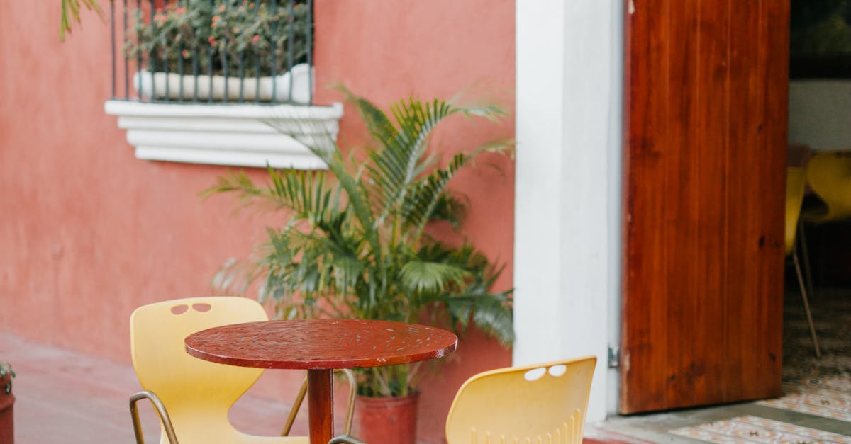 Street cafe with round table and chairs